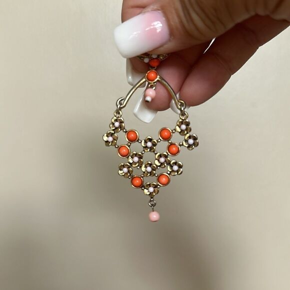 Floral Beaded Chandelier Earrings! - Picture 5 of 11